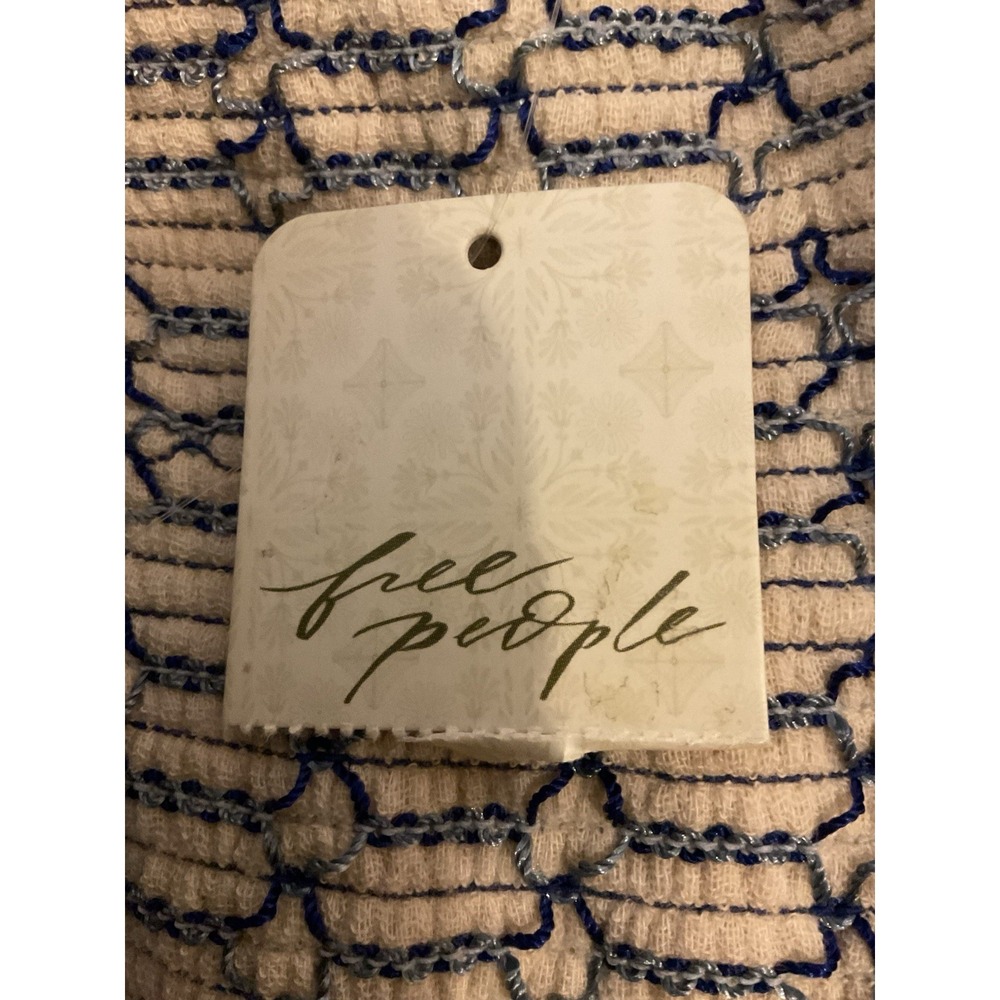 NWT Free People Dahlia WideLeg Floral Embroidered Ribbed 100% Cotton Jumpsuit XS - Picture 5 of 14